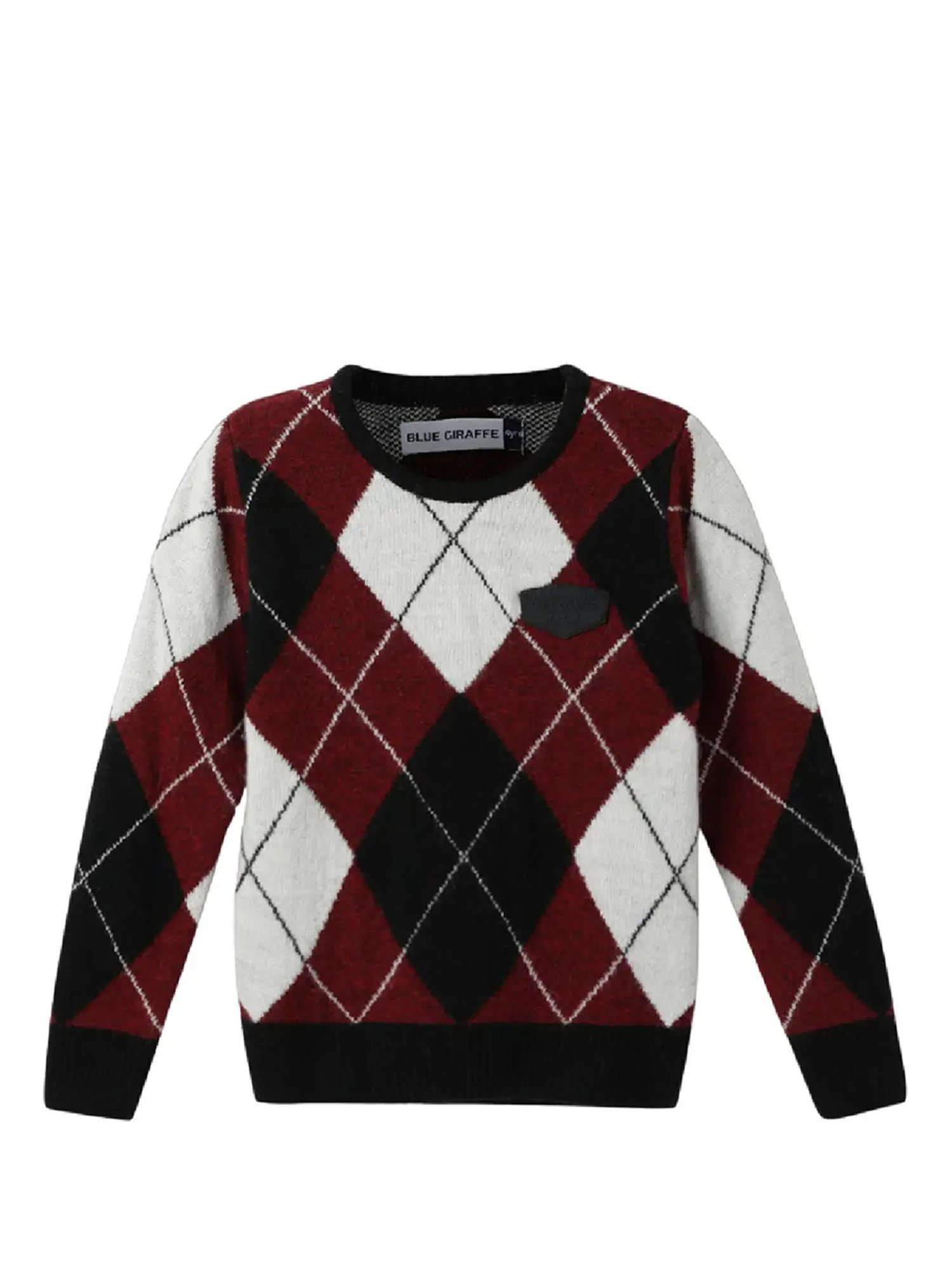 Blue Giraffe Kids Multicolor Checks Full Sleeves Sweater