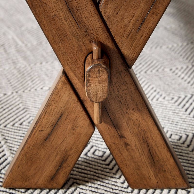 Juneau Demilune Accent Bench Brown - Treasure Trove Accents