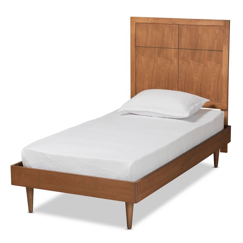 Twin Rin Wood Platform Bed Walnut Brown - Baxton Studio