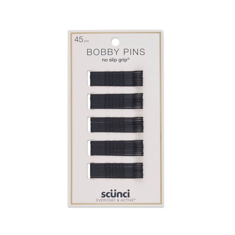 scunci Matte Black No Slip Grip Bobby Pins- 45ct