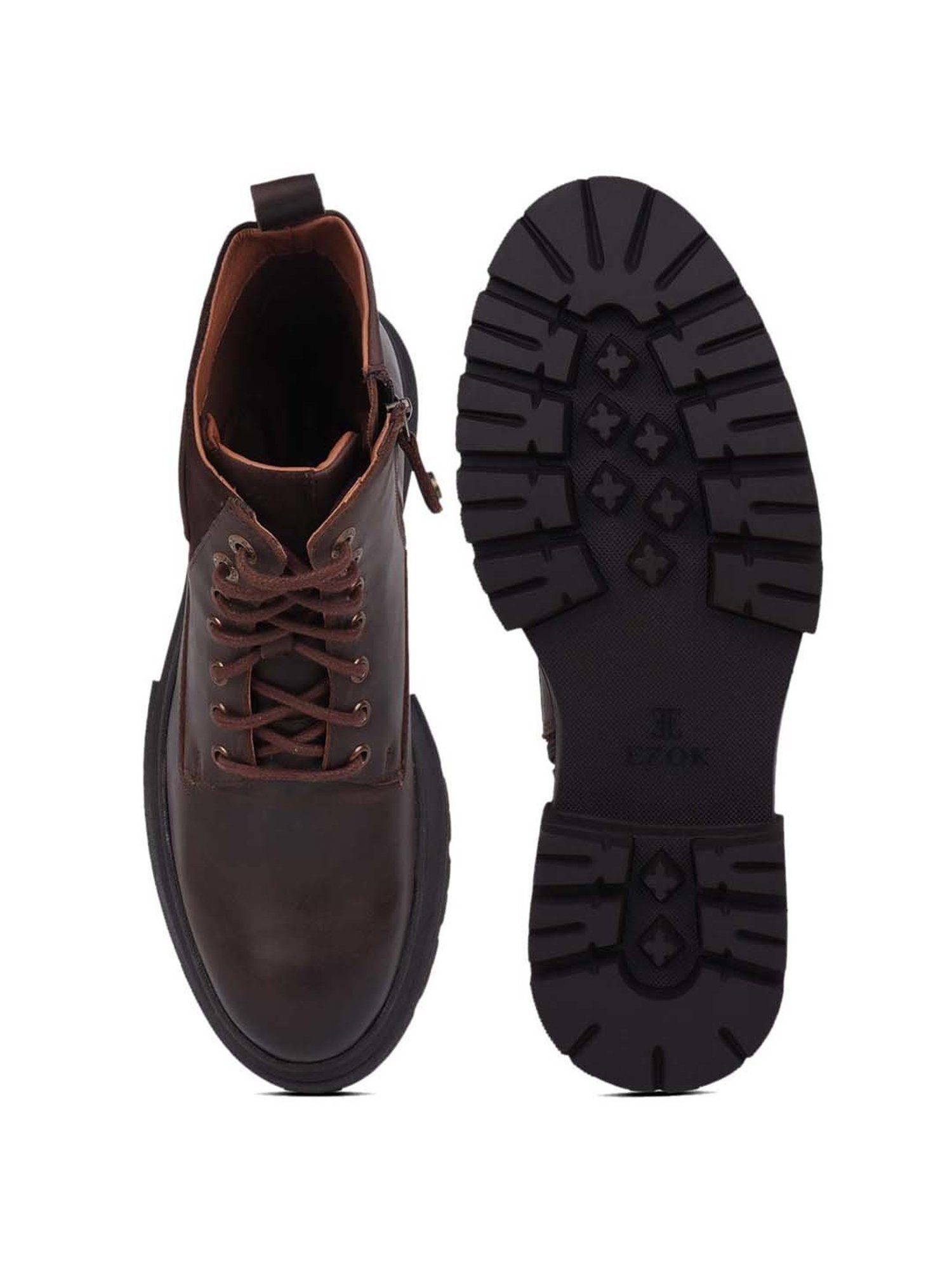 EZOK Men's Brown Derby Boots