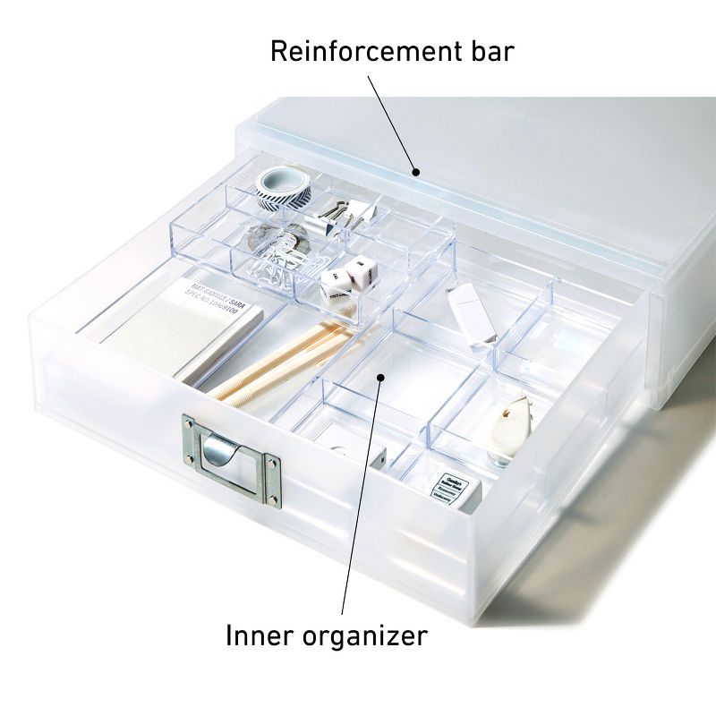 Like-It Versatile Universal Home Office Stackable Storage Drawer Organizer Storage Solution, White (2 Pack)
