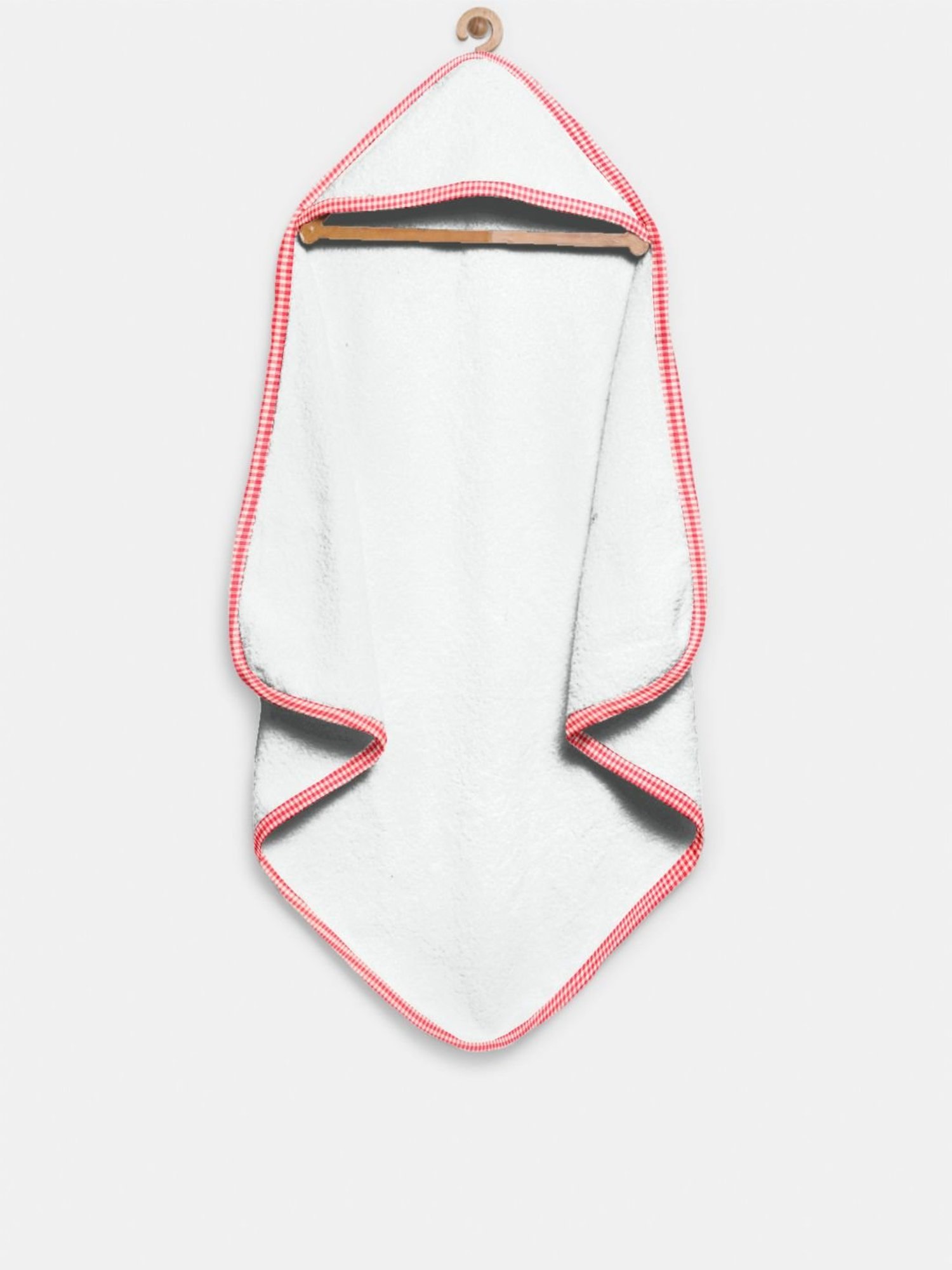The Baby Atelier White & Red Hooded Towel