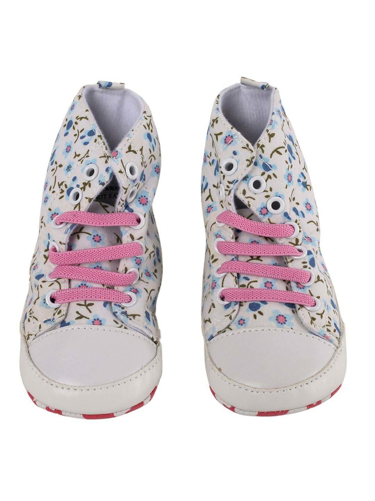 Baby Moo Kids White & Blue Casual Booties