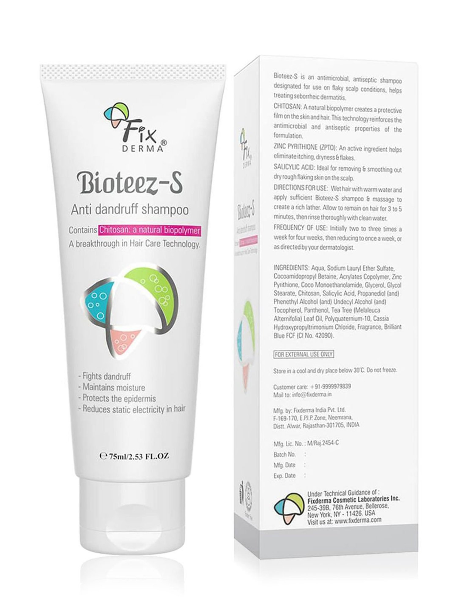 Fixderma Bioteez-S, Anti Dandruff Shampoo - 75 ml