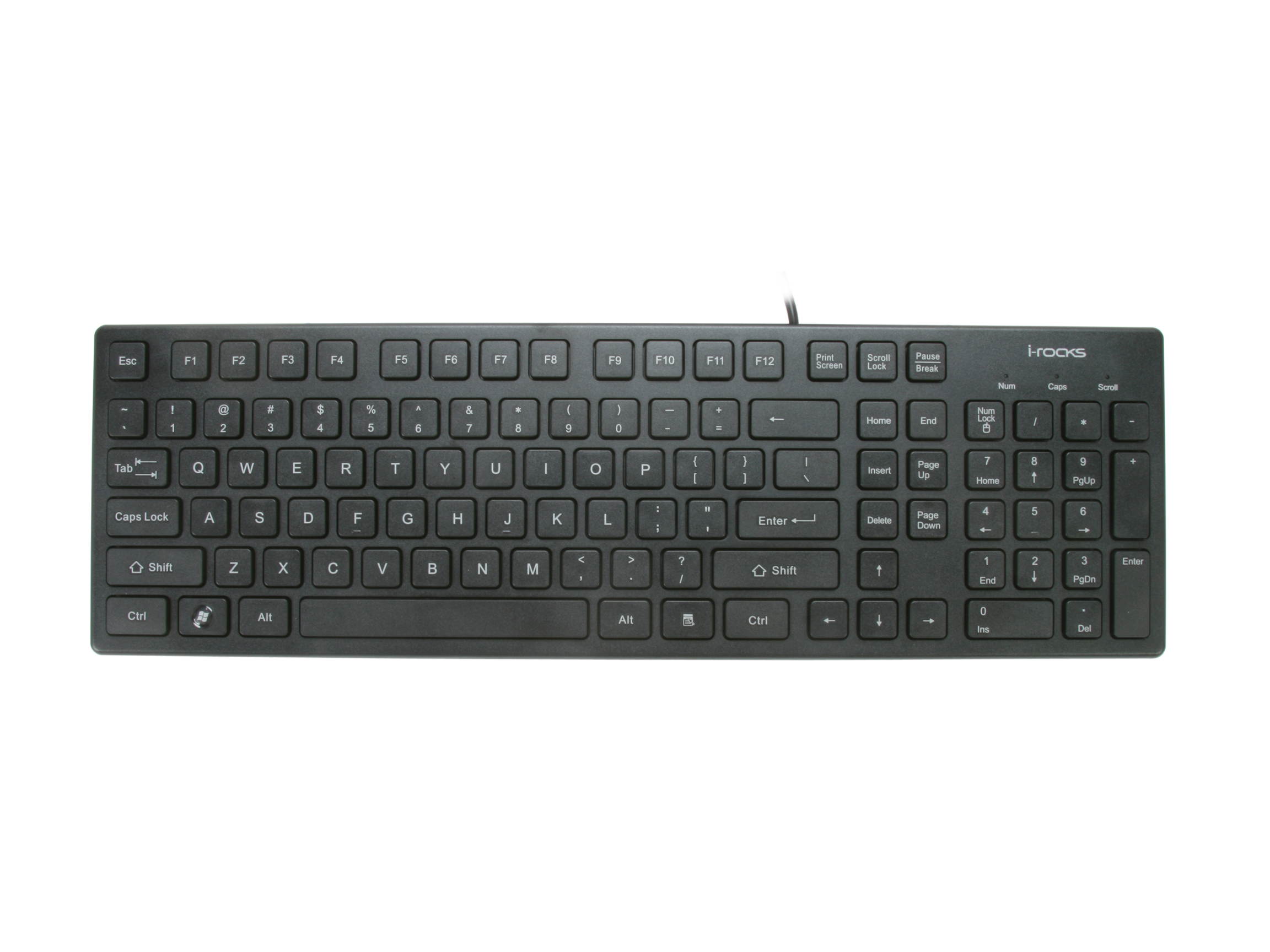 i-rocks KR-6401-BK Black Wired Chocolate Key Style Keyboard