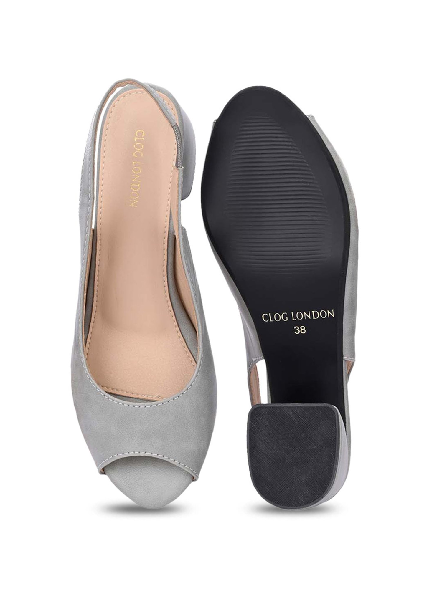 Clog London Women's Grey Sling Back Sandals