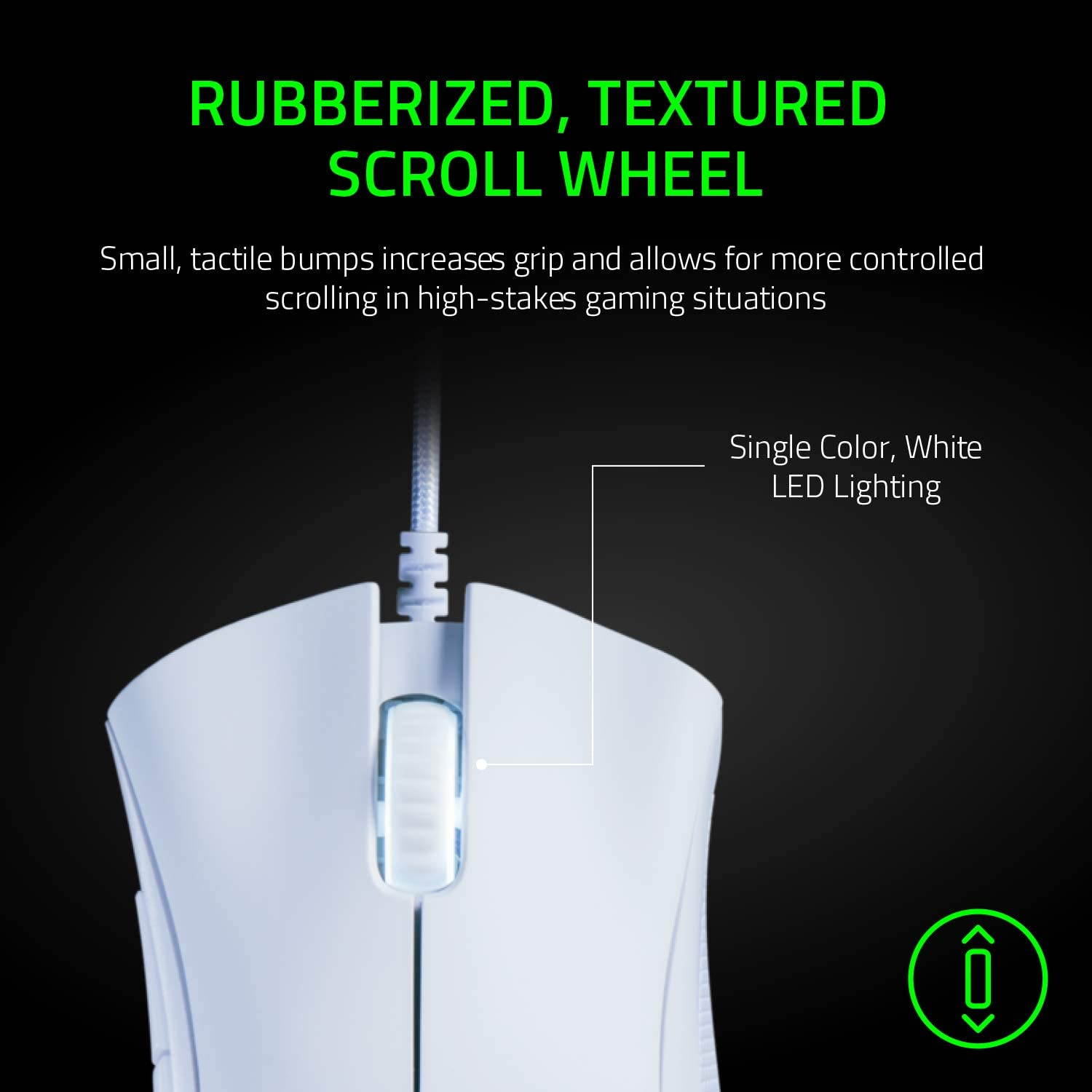 DeathAdder Essential Gaming Mouse: 6400 DPI Optical Sensor - 5 Programmable Buttons - Mechanical Switches - Rubber Side Grips - White