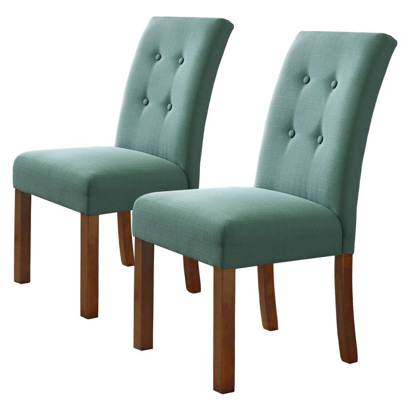 Set of 2 Kristin Tufted Dining Chair Aqua Textured - HomePop