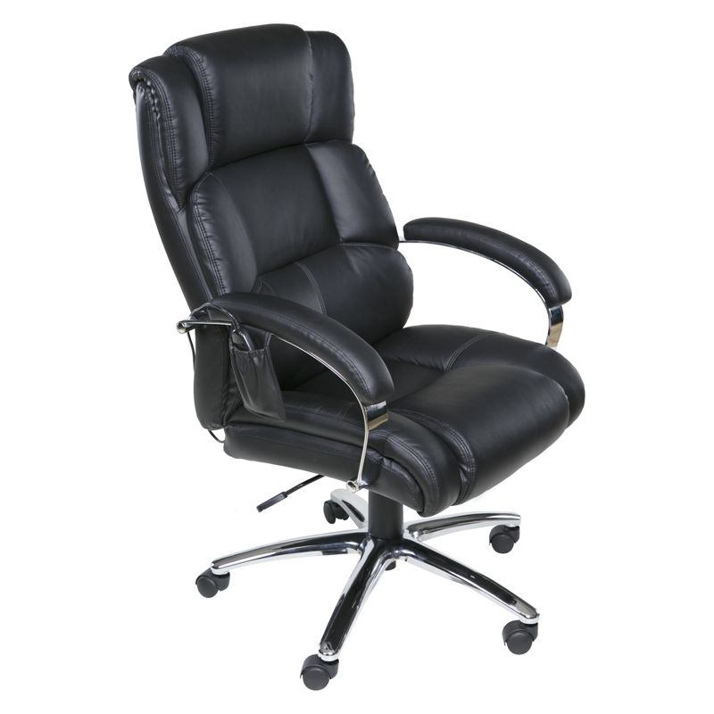 Executive 6 Motor Massage Chair with Lumbar Support and Heat Black - OneSpace