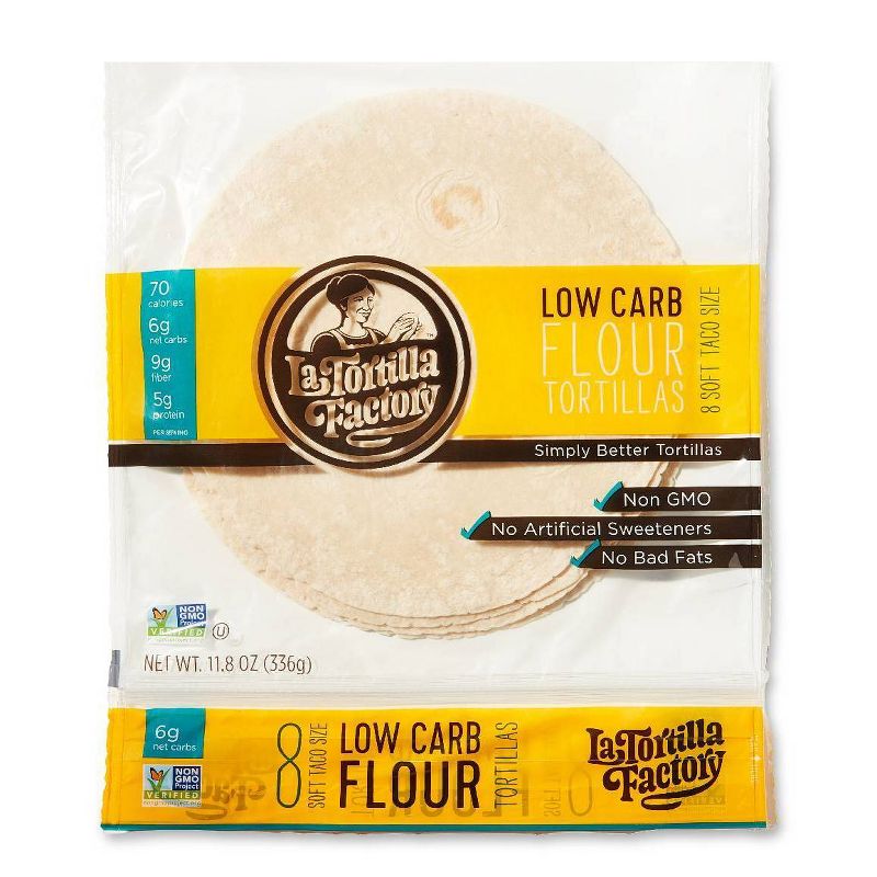 La Tortilla Factory High Fiber Low Carb Traditional Flour Tortillas - 11.8oz/8ct
