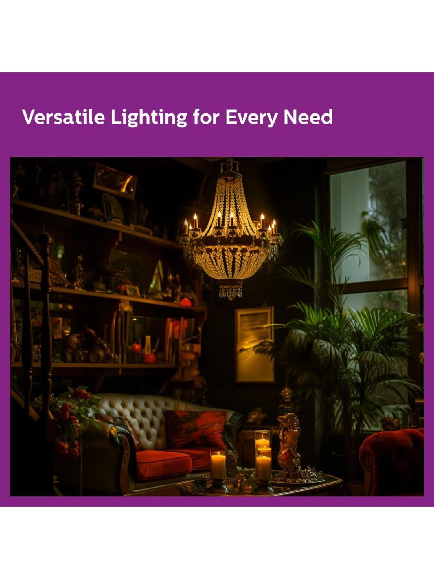 Philips 4-Watt, E14 Diffused Candle LED Bulb for Home & Decoration Pack of 2 (Warm White)