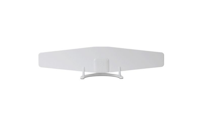 Antop AT-120B 4K HDTV Antenna - 45 Mile, Jet, Paper Thin Indoor, Piano White, Omni-Directional Smartpass Amplified Antenna