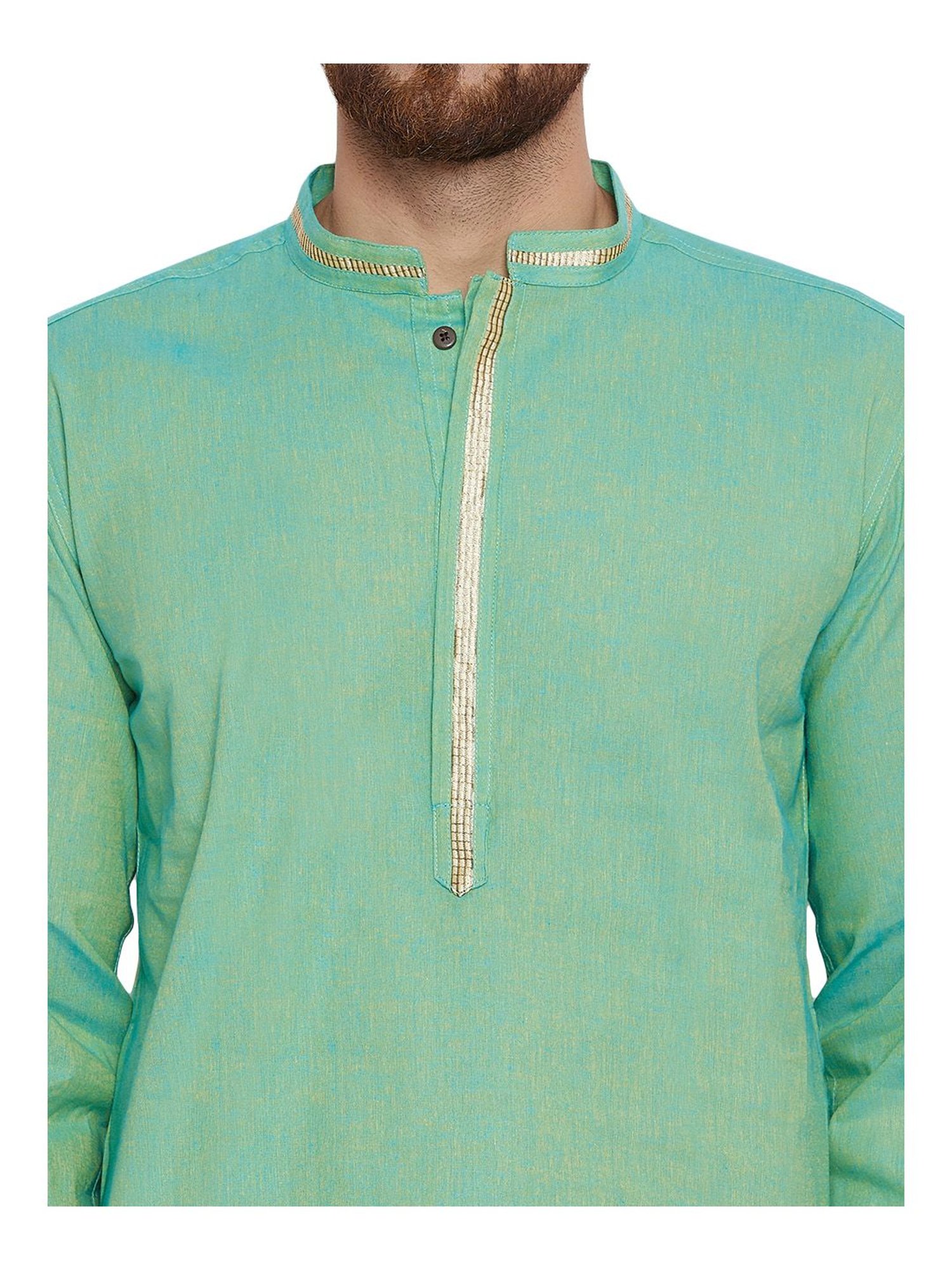 Even Green Cotton Regular Fit Kurta