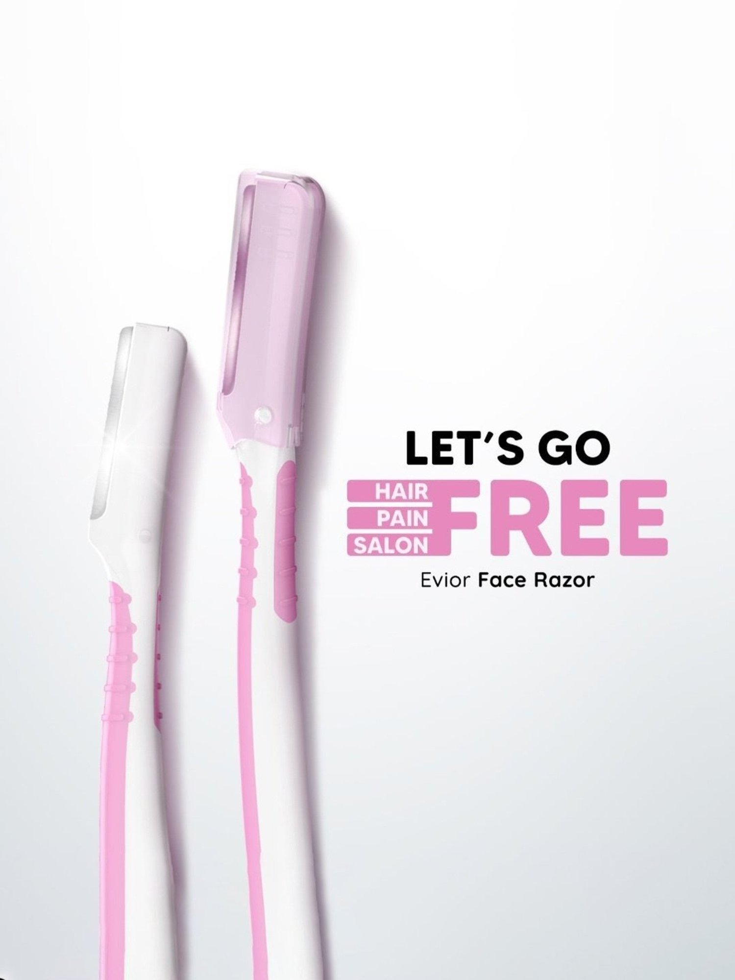 LetsShave Evior Women Face Razor - Pack of 3 (Pink/White)