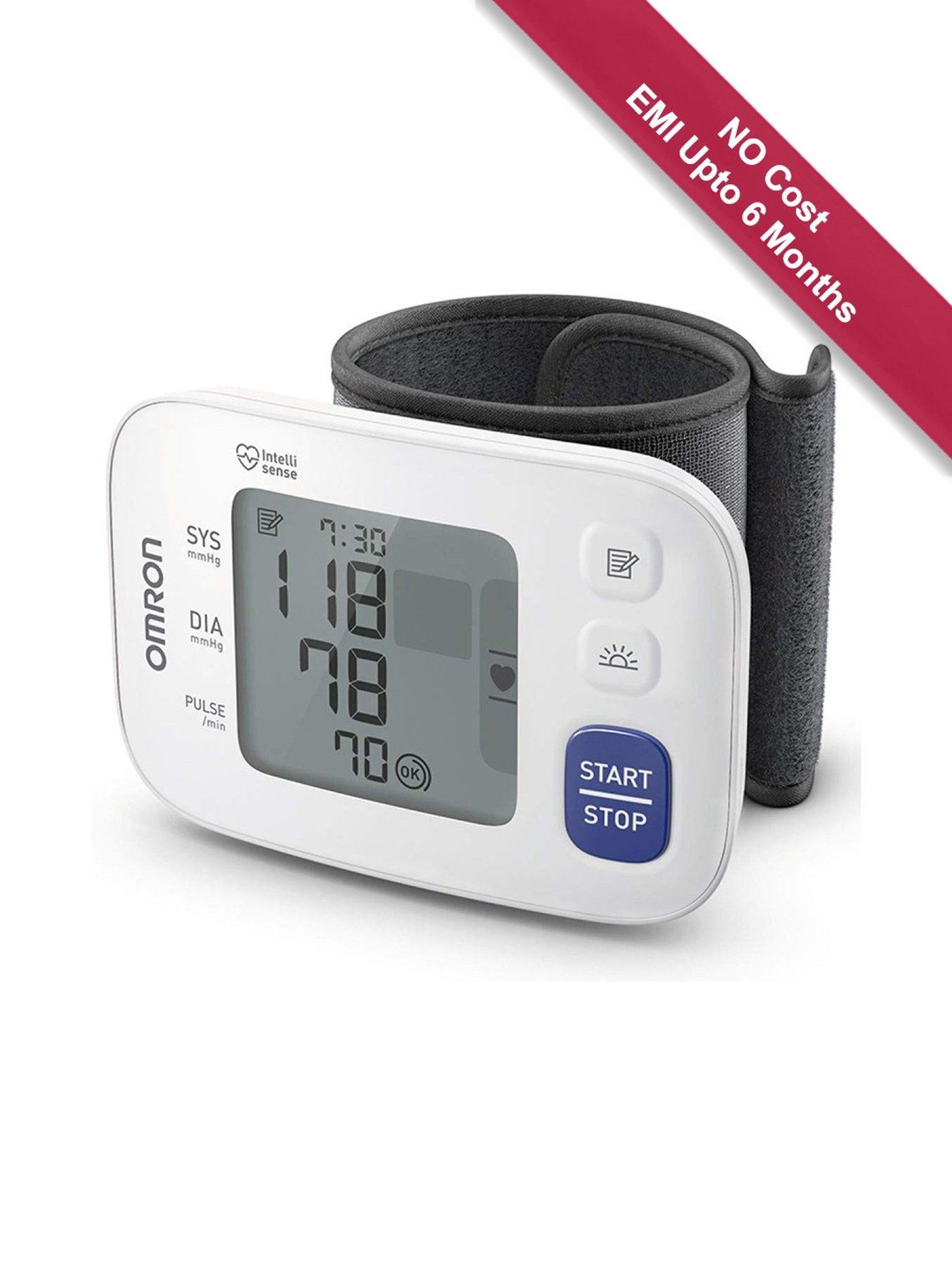 Omron HEM-6181 Fully Automatic Wrist Blood Pressure Monitor (White)