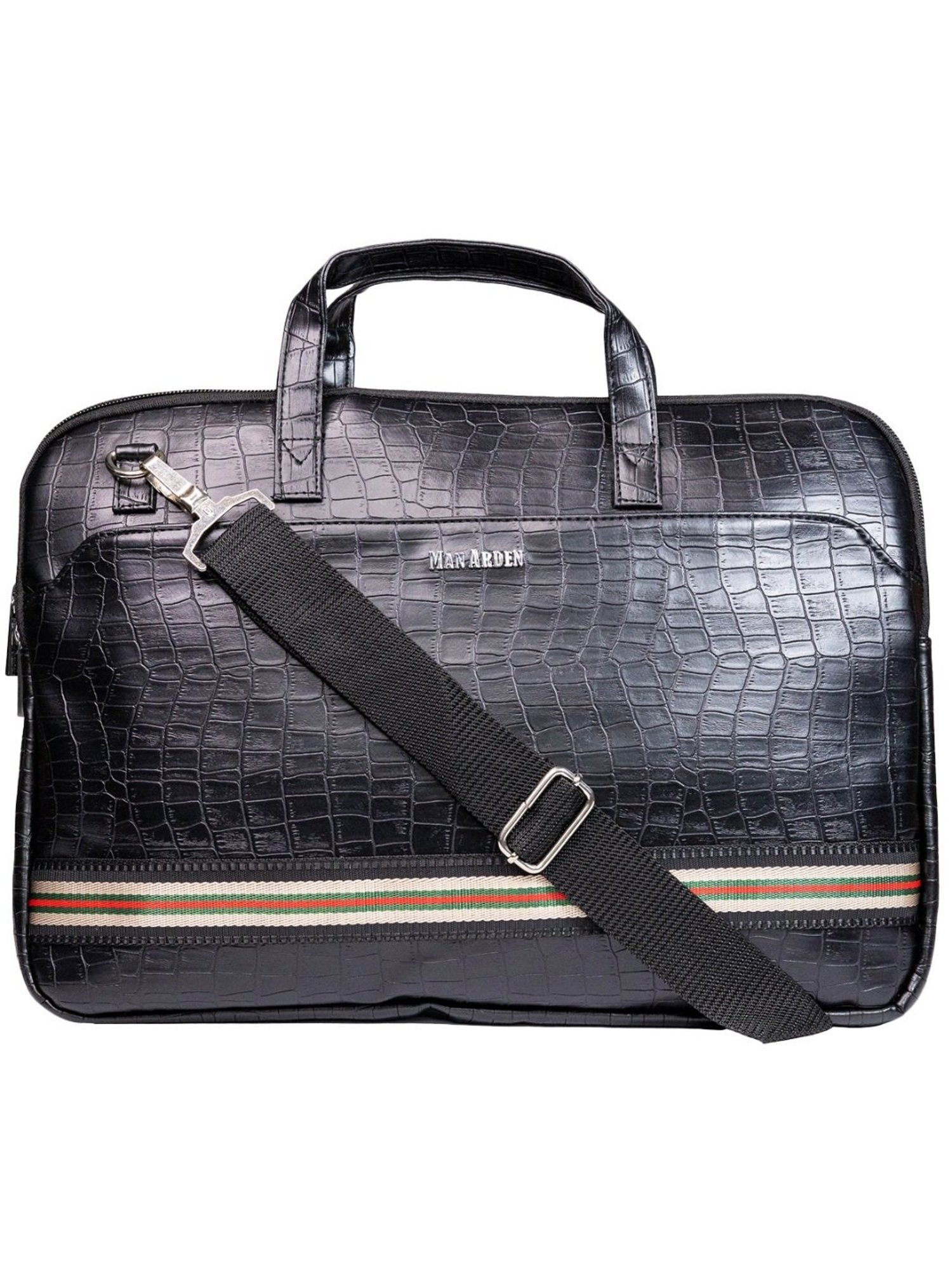 Priority Black Synthetic Large Messenger Bag