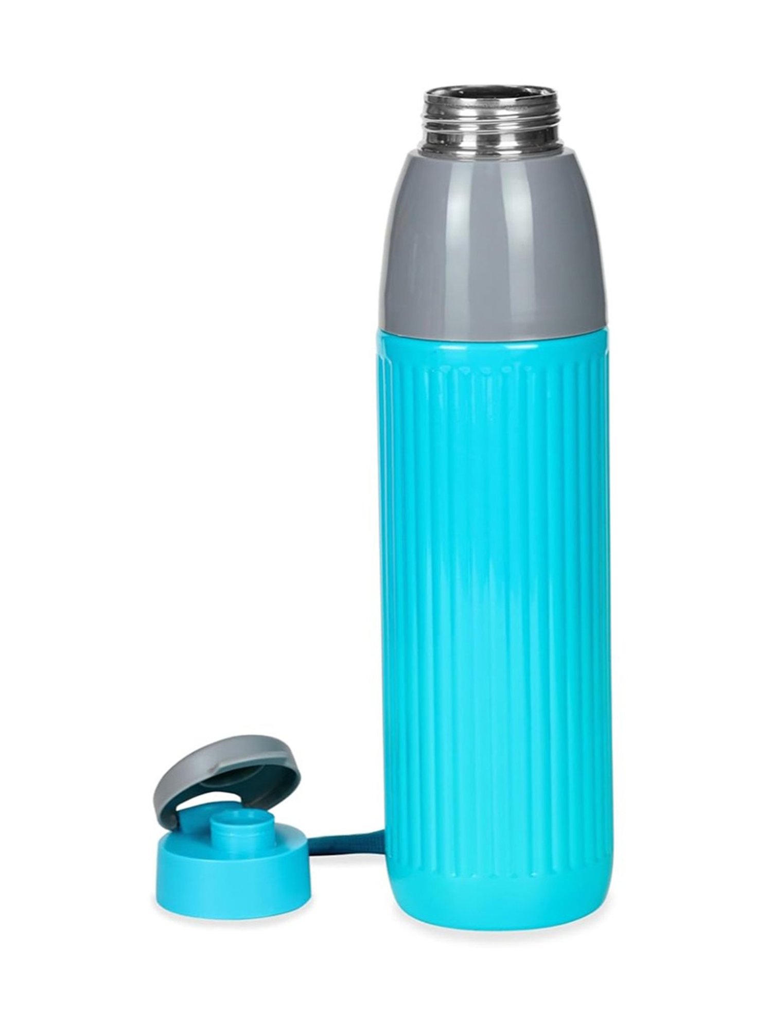 Varmora Veto Sky Blue Stainless Steel Insulated Inner Steel Outer Plastic Water Bottle - 700 ml
