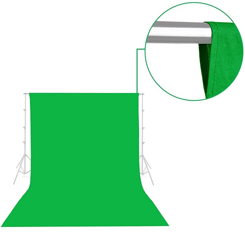 Green Backdrop Background Screen 9 x 15 ft Muslin Photo Video Backdrop Studio 4 x Backdrop Clamp Included