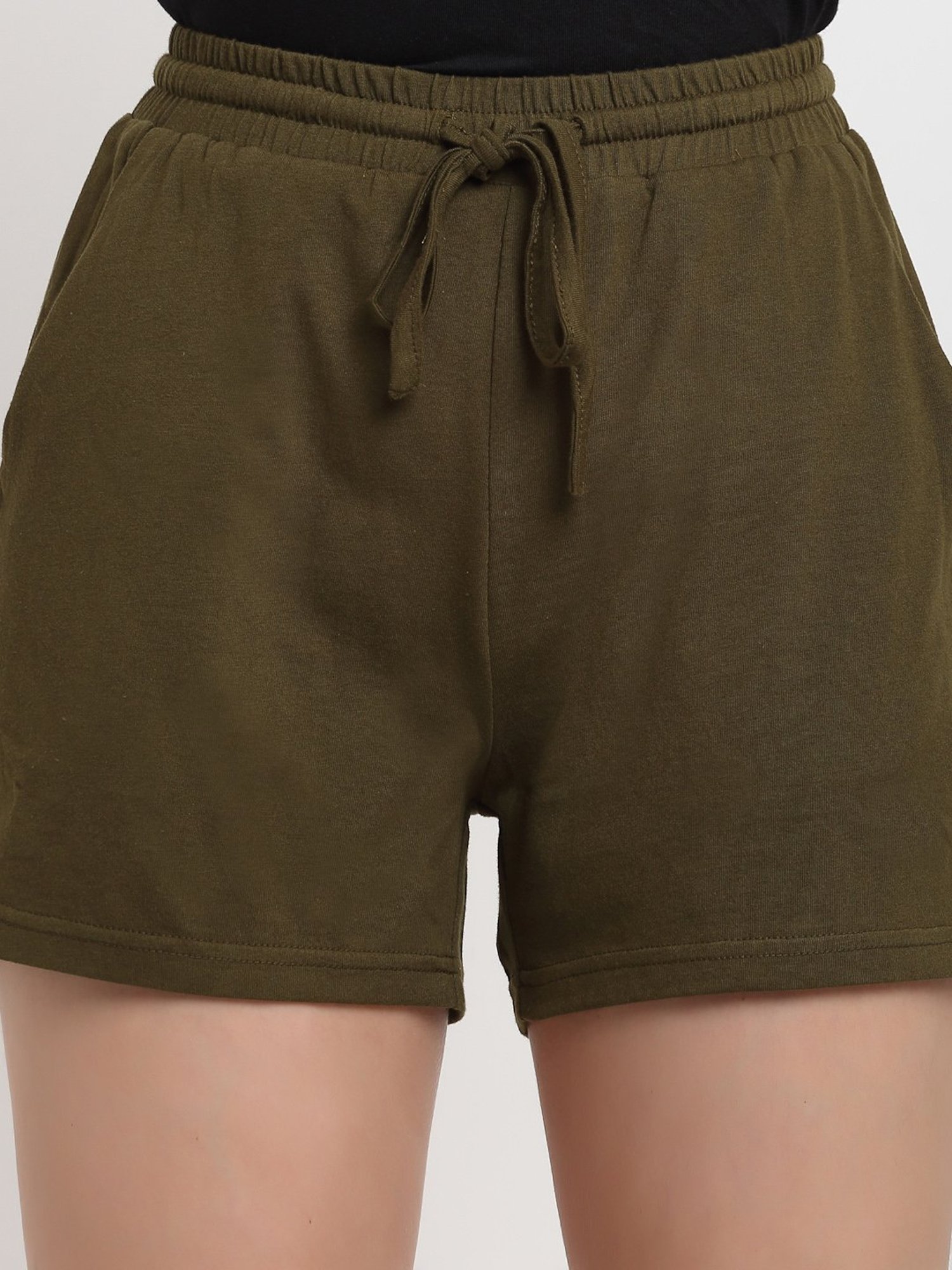 BRINNS Olive Regular Fit Mid Rise Shorts