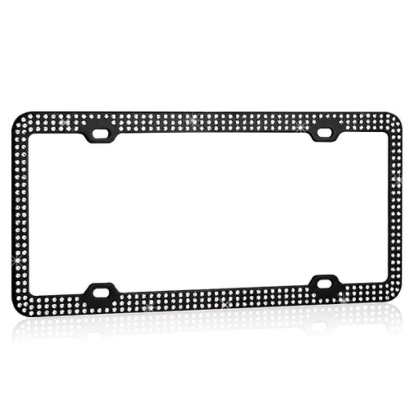 Valor White Crystals Black Metal Frame with Triple Row Crystals