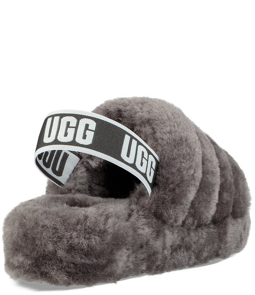 UGG&reg; Logo Fluff Yeah Fur Slides