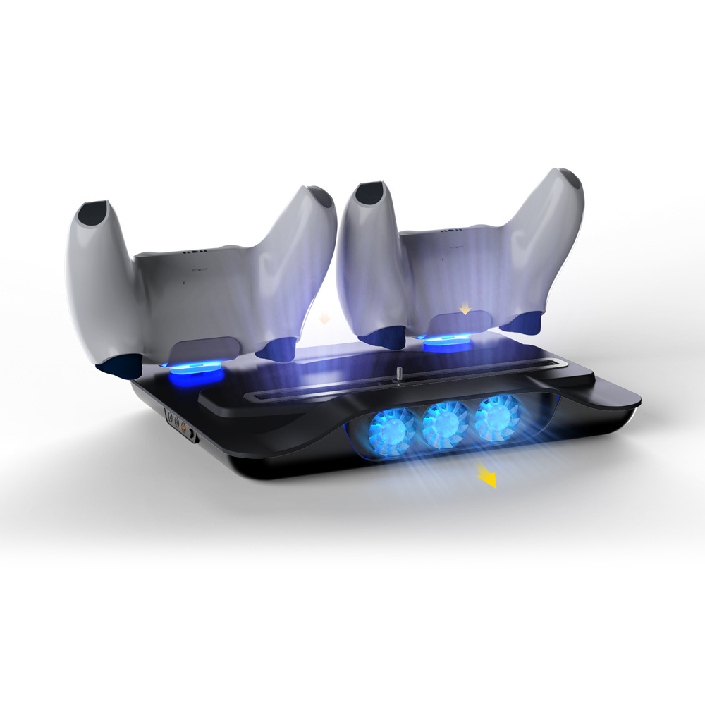 PS5 Multifunctional Cooling Fan Base Bracket PS5 Gamepad Blu-ray Charging Stand -White