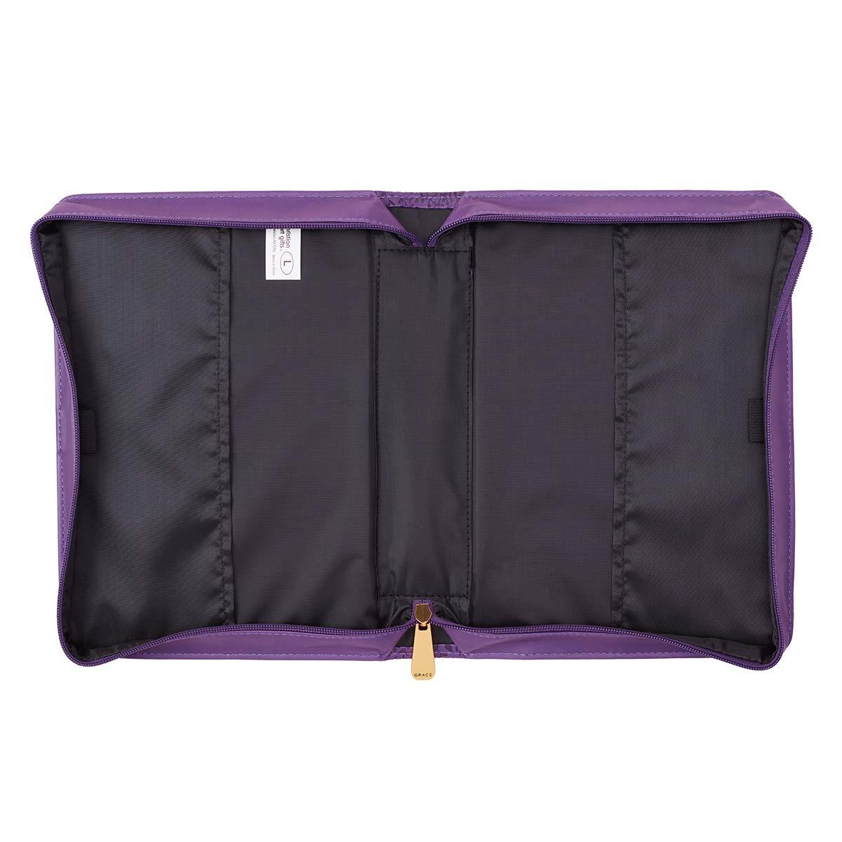 Bible Cover, I Can Do All This Floral Embossed Purple, Large