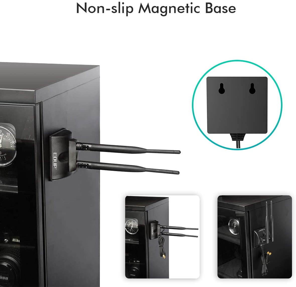 Dual Band WiFi Network Antenna 6dBi with RP-SMA Female Connector, AC 2.4GHz 5GHz Antennas with Magnetic Base Work with PCI-E Wi-Fi Network Card USB WiFi Adapter Wireless Router Extender IP Camera