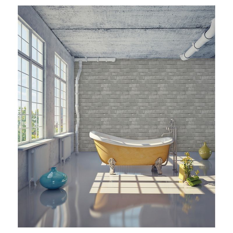 Devine Color Textured Brick Peel & Stick Wallpaper Gray