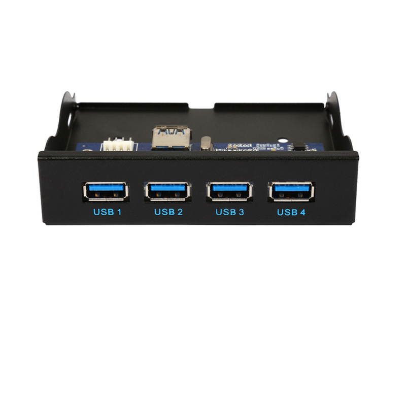 3.5" Internal Floppy Bay Front Panel Motherboard Mainboard USB 3.0 20Pin Header to 4 Port USB 3.0 Female Hub Adapter Bracket w/ 60cm Cable