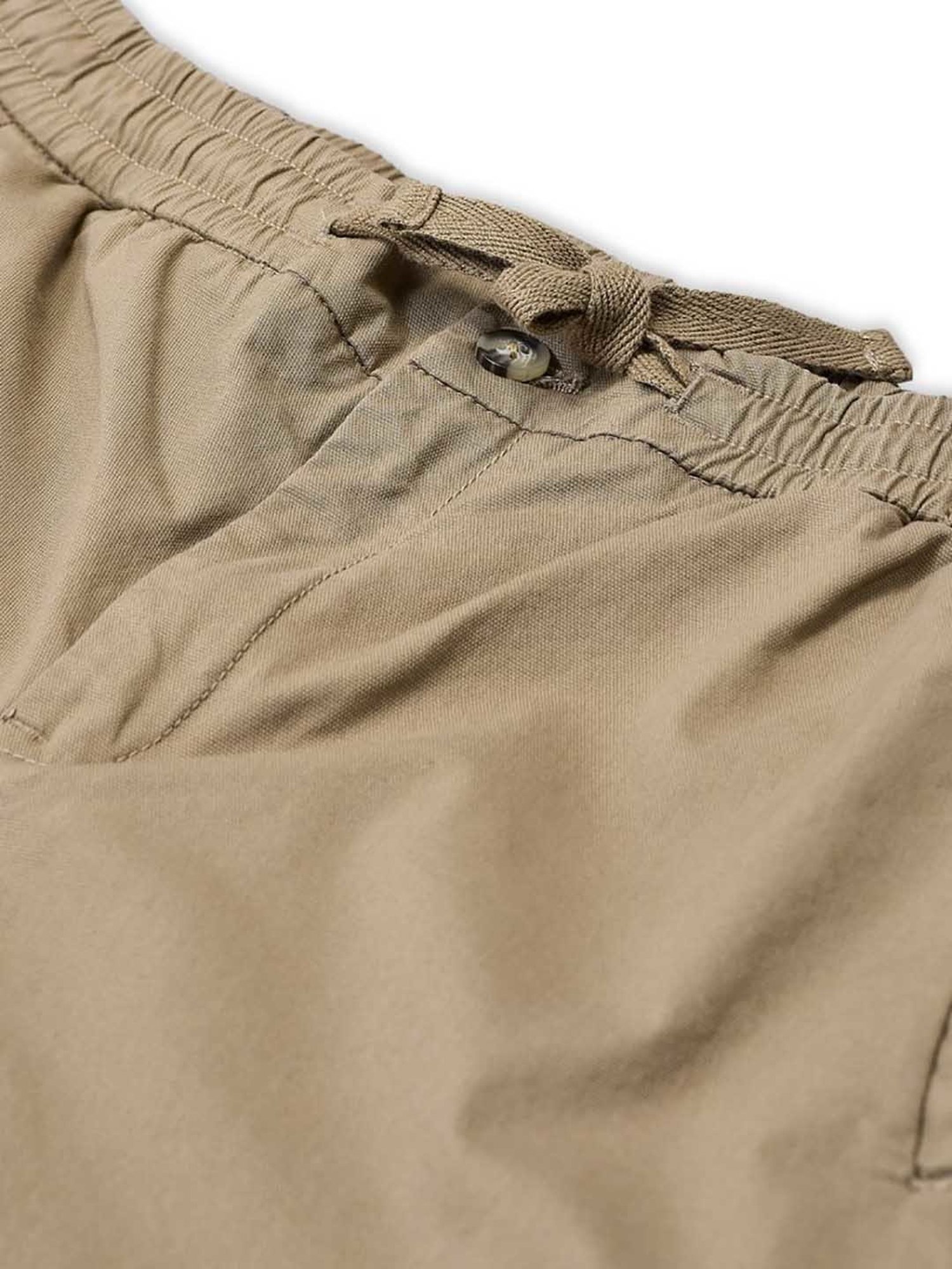 Woodland Beige Regular Fit Drawstring Trousers