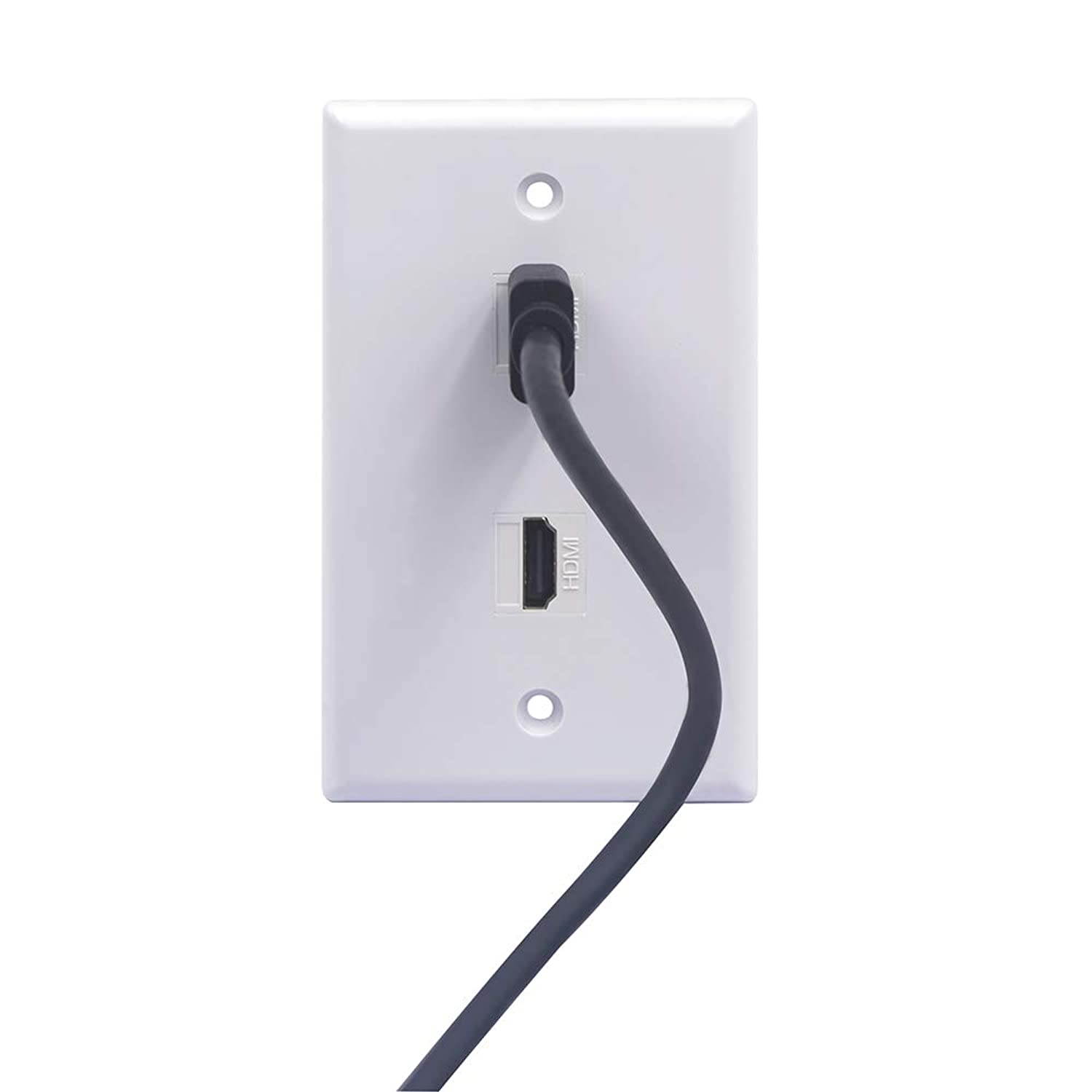 VCE 6-Pack HDMI Female Keystone Coupler, HDMI Keystone Jack Insert Gold Plated HDMI Female to Female 3D&4K Mini Coupler Adapter Connector for Wall Plate-White