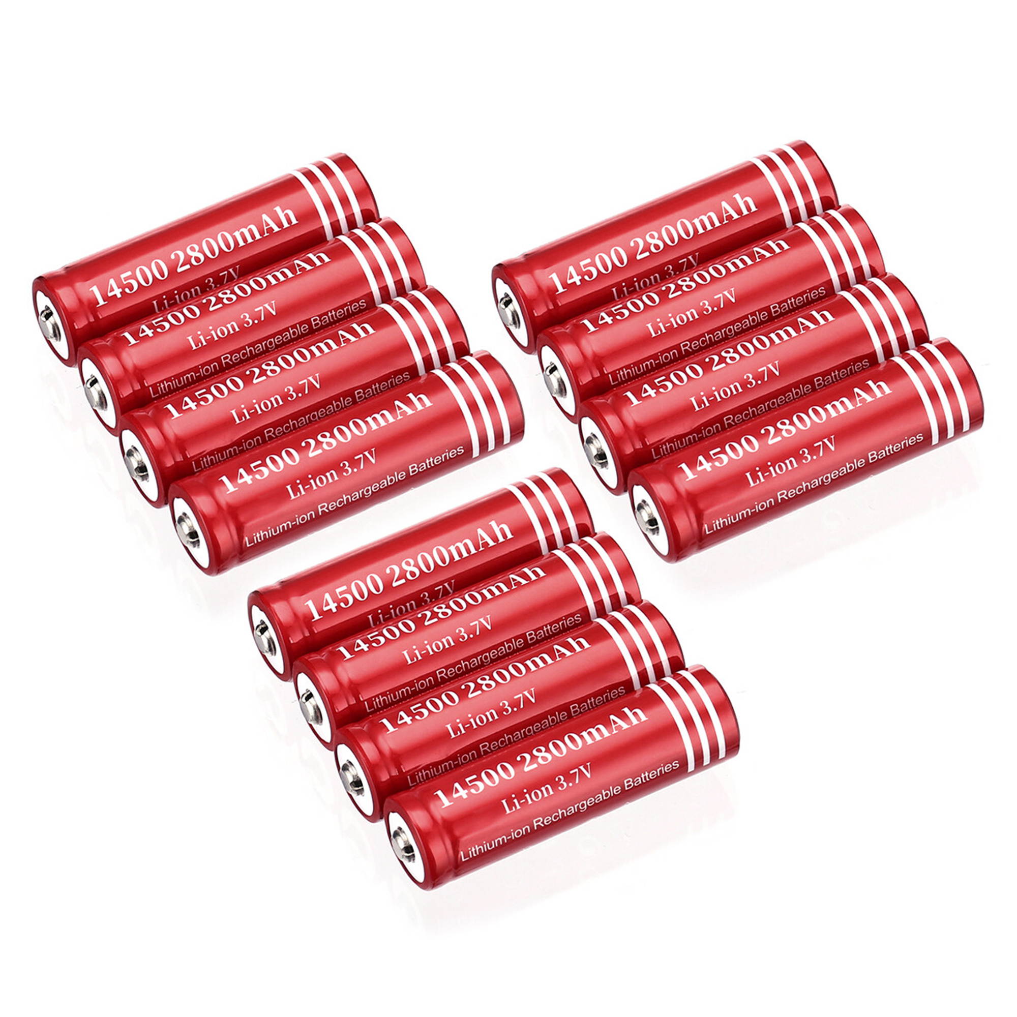4 piece 2800mAh 14500 3.7V Li-ion Rechargeable Batteries for Torch Camera Flashlight
