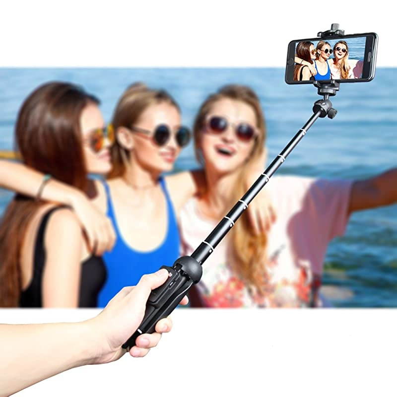 40 Inch Selfie Stick Selfie Stick Tripod with Wireless Remote Phone Tripod Stand Compatible with iPhone 12 11 pro Samsung