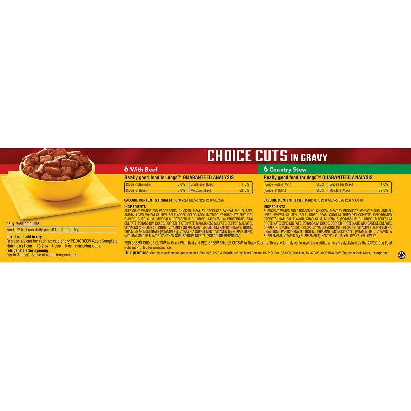 Pedigree Choice Cuts In Gravy Beef & Country Stew Wet Dog Food - 13.2oz/12ct Variety Pack