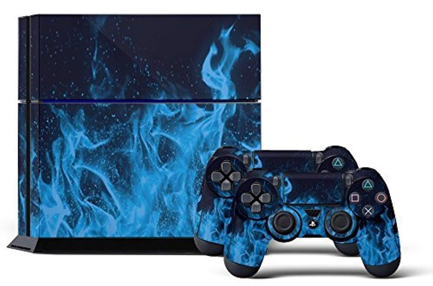 Sony PS4 PlayStation 4 Console Skin plus 2 Controller Skins -  Ice Flame