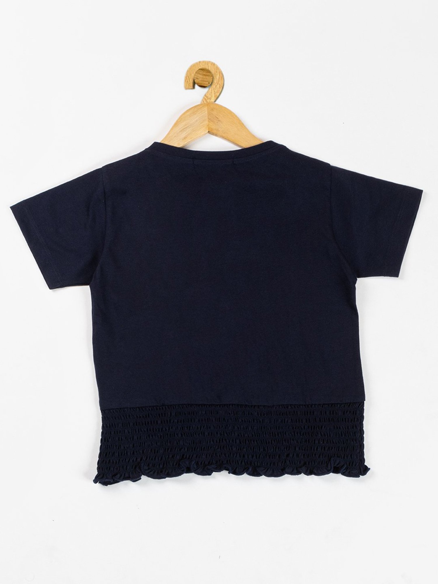 NINS MODA Kids Navy Solid Crop Top