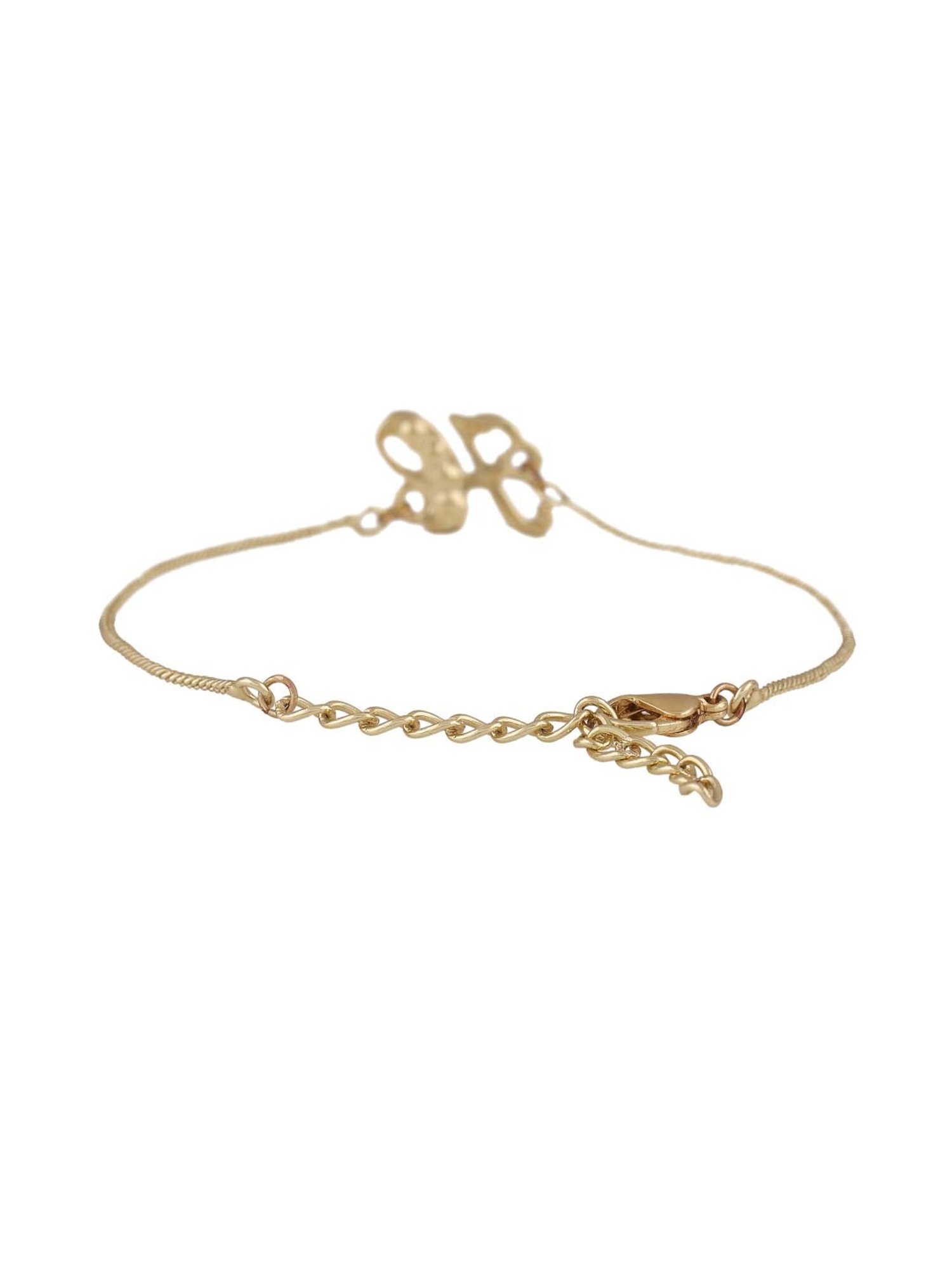 Estele Gold-Plated H Initial Bracelet with Crystals for Women
