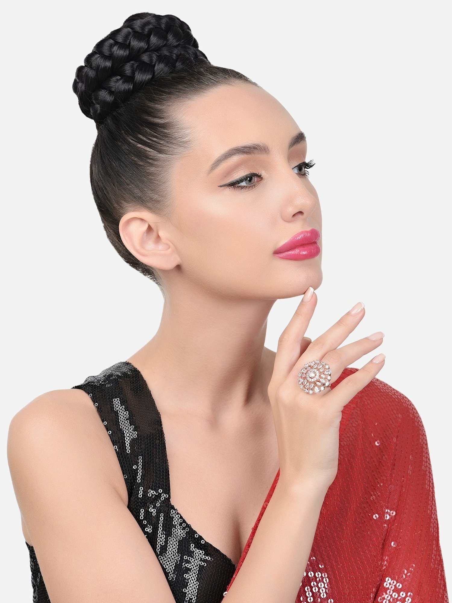 Accessorize London Women's Jewel Embellished Rings Set Of Three White