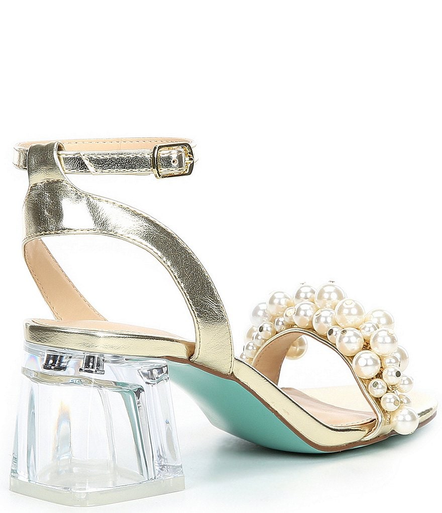Blue by Betsey Johnson Kylee Pearl Clear Heel Sandals