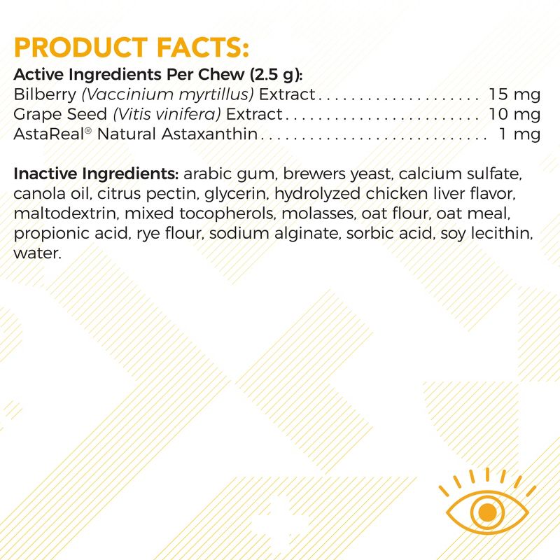 Golden Years Clear & Bright Eye Health Supplement for Senior Dogs Chicken Flavor Bite-Sized Chews