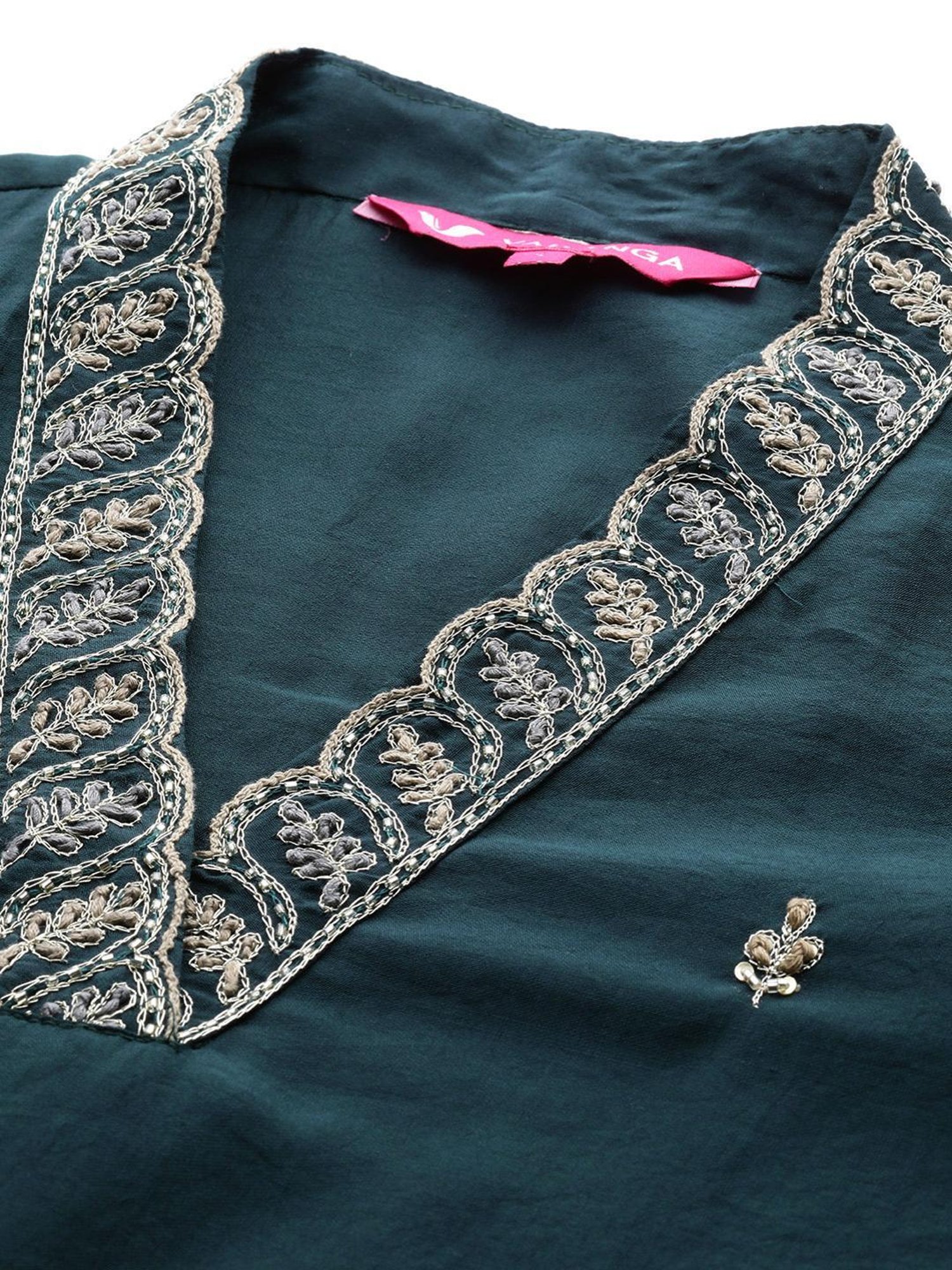 Varanga Blue Embroidered Kurta Pant Set With Dupatta