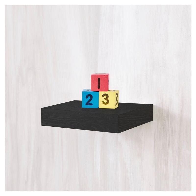 Way Basics 10" Eco Wall Shelf Floating Shelf Black