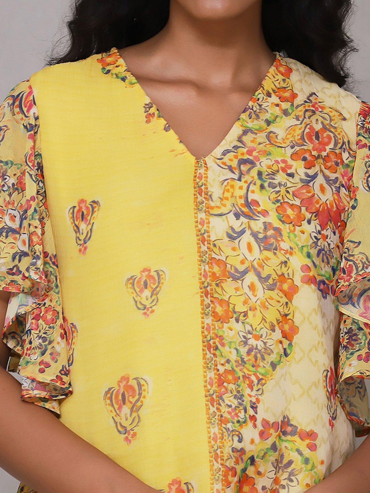 aarke Ritu Kumar Yellow Printed Top