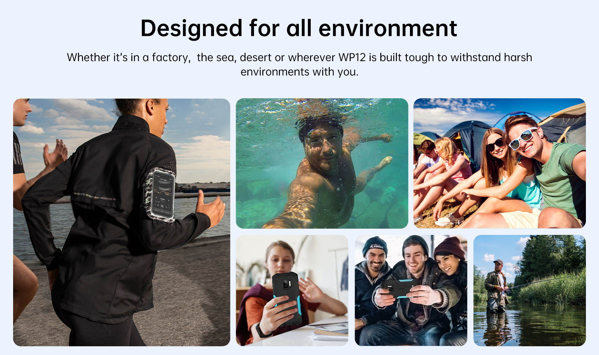 Rugged IP68 / 69K WP12 Smartphone 4GB + 32GB 4000mAh Quad Core Android11 Mobile Phone 5.5 "HD + 500W / 1300W 13MP Camera Phone