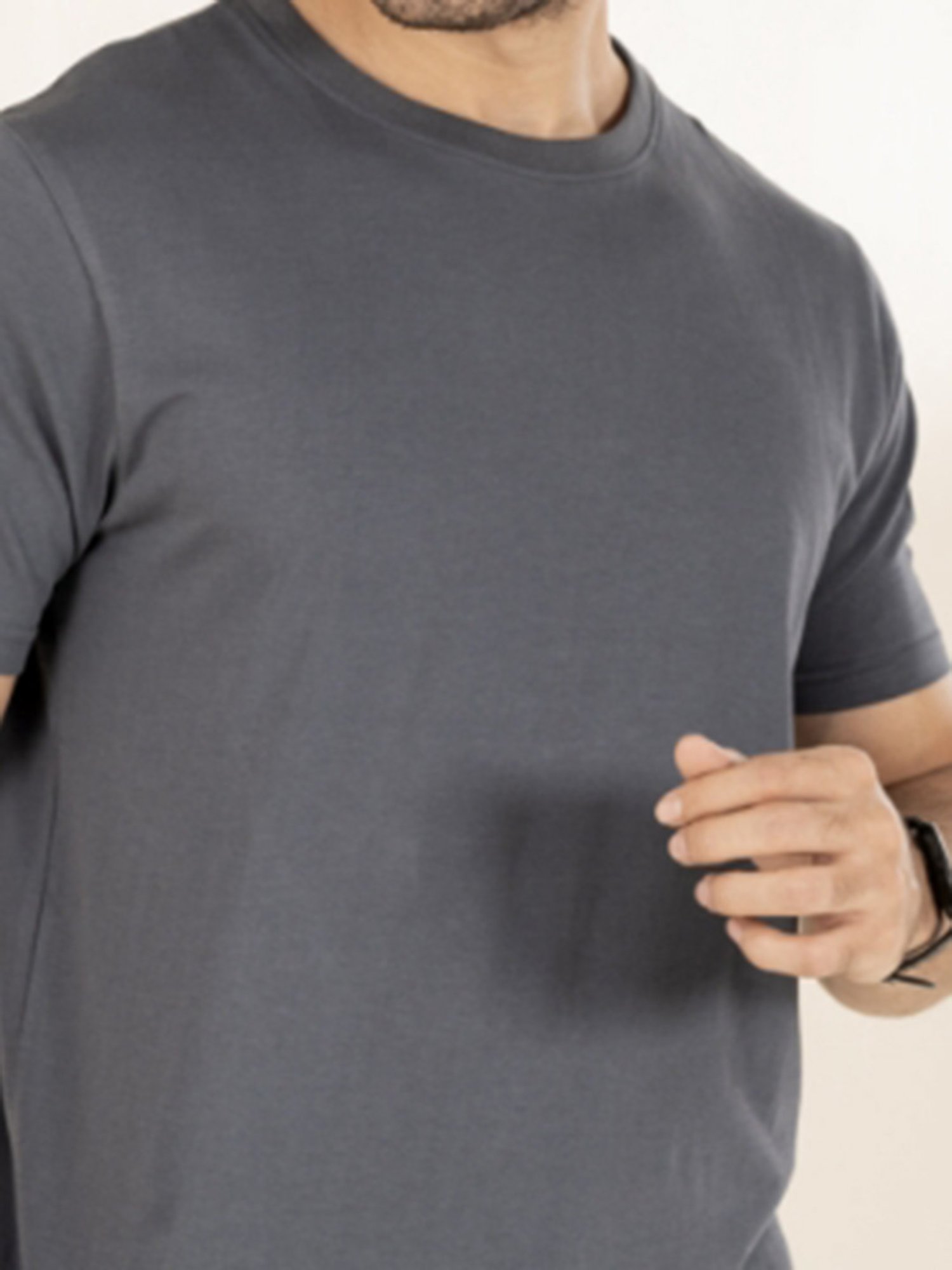 The Bleu Label Dark Grey Slim Fit Crew T-Shirt