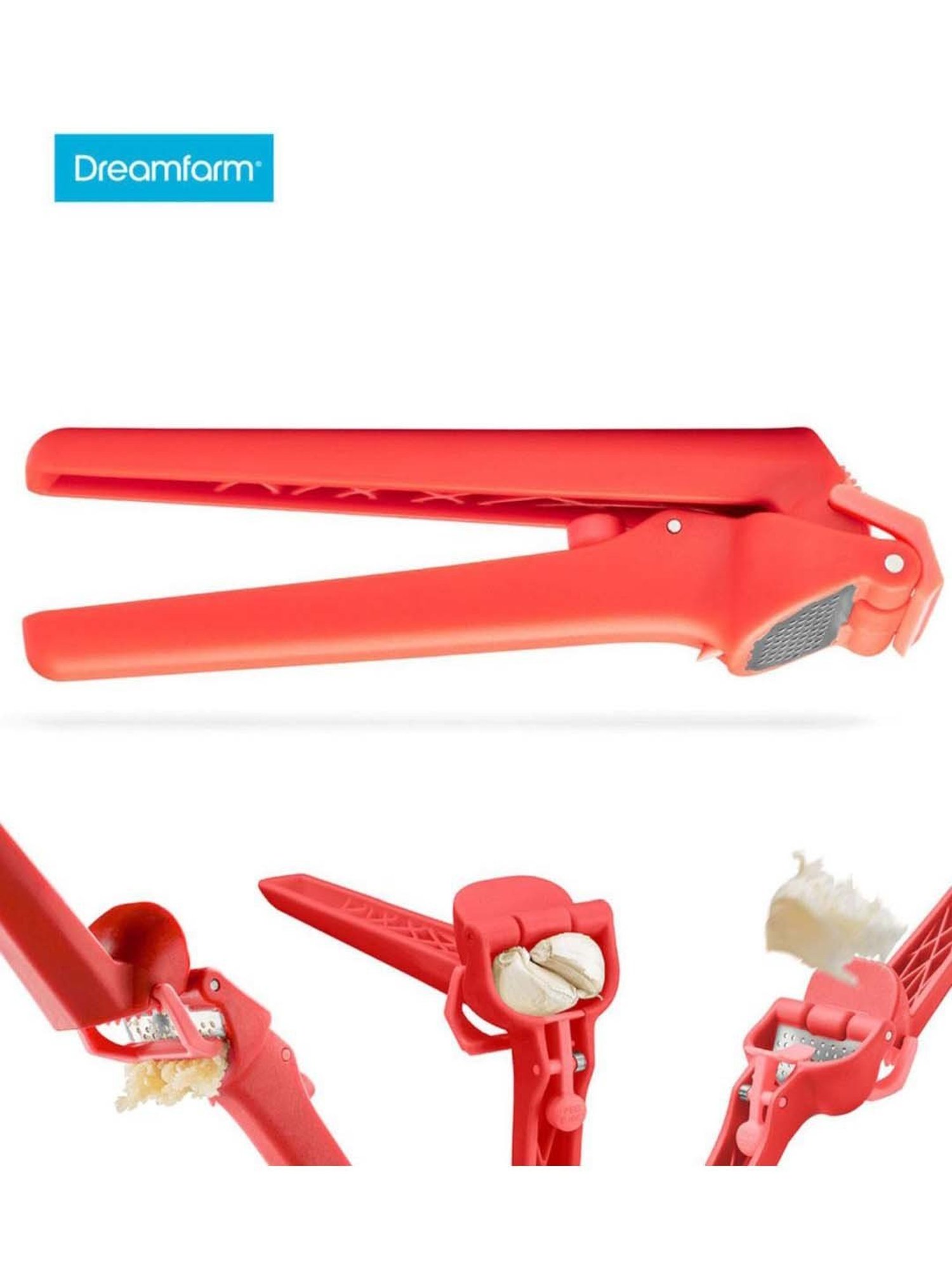 Dreamfarm Red Medium Garlic Press With Ejector