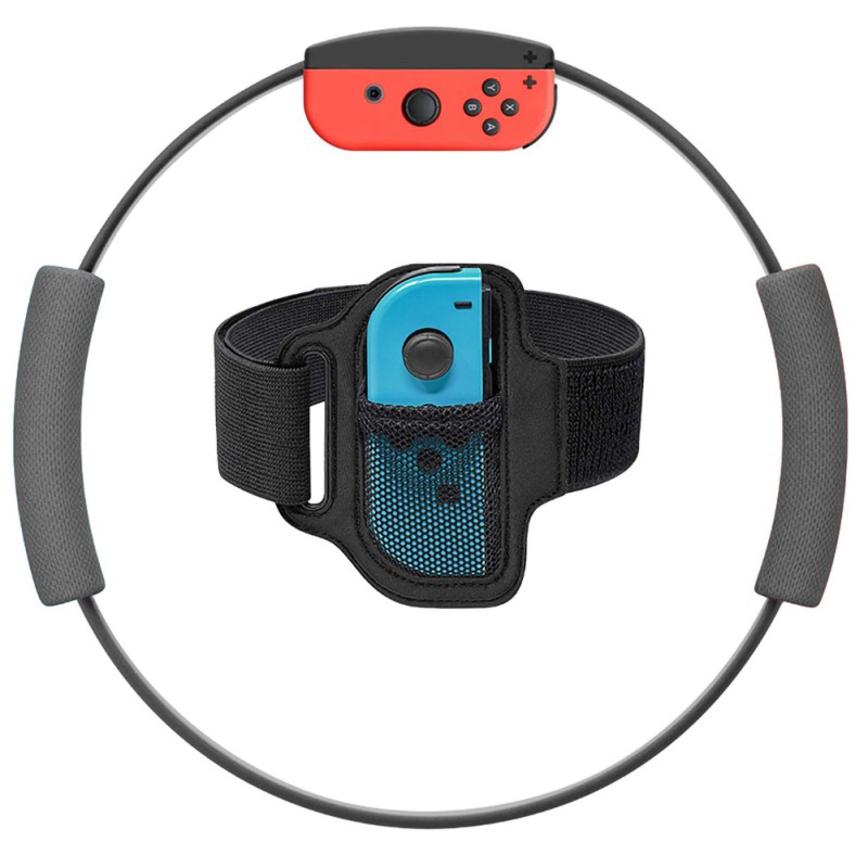 Adjustable Elastic 56cm Leg Fixing Strap Sport Band + Non-Slip Ring-Con Grips For Nintend Switch Joy-con Ring Fit Adventure Game