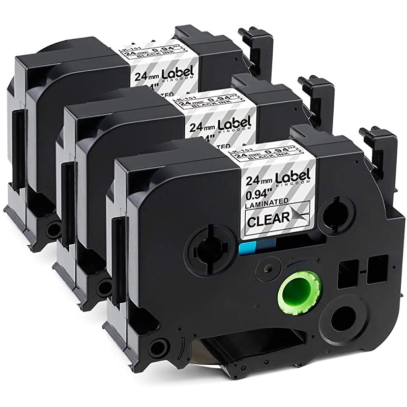 Compatible Tape Replacement for PTouch TZe151 TZ151 TZe151 TZ151 Black on Clear 24mm x 8m 094 Inch x 262 Feet Use for PTD600 PTP700 PTP900W Maker 3Pack